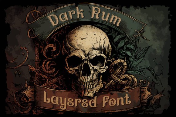 Dark Rum Font: Vintage Branding for Small Business