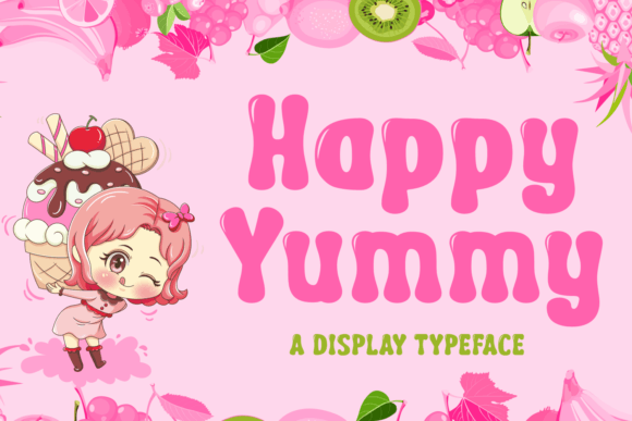Happy Yummy Font: A Display Typeface for Editorial Design