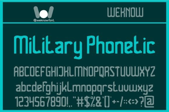 Military Phonetic Font for Bold Editorial Design